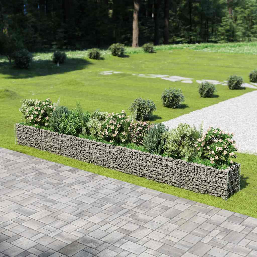 Planteringsgabion upphöjd galvaniserat stål 540x50x50 cm