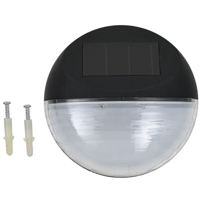 Sollampa vägg LED set 12 st rund svart