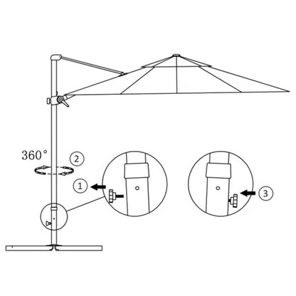 Frihängande trädgårdsparasoll aluminiumstång sand 300 cm