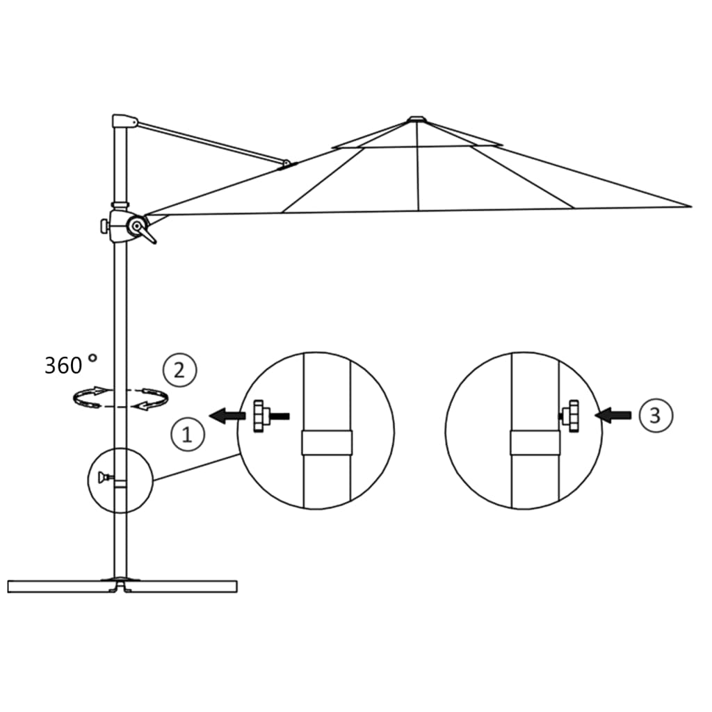 Frihängande trädgårdsparasoll med stålstång antracit 250x250 cm