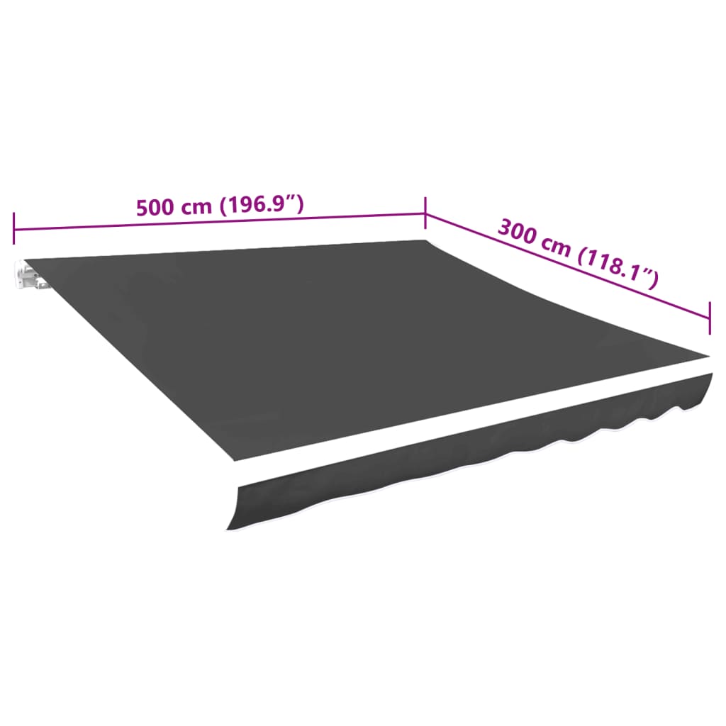 Markisduk antracit 500x300 cm