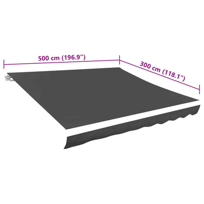 Markisduk antracit 500x300 cm