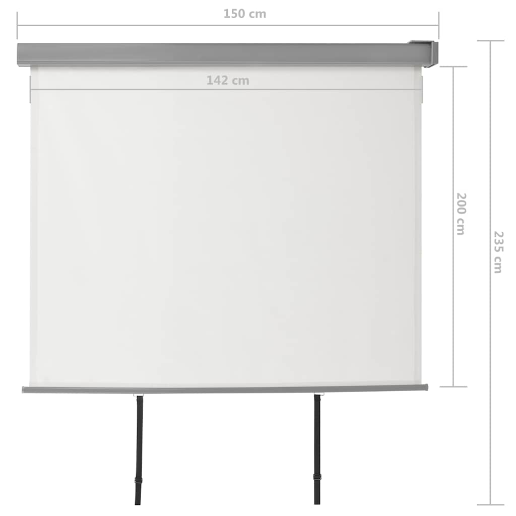 Balkongmarkis multifunktionell 150x200 cm gräddvit