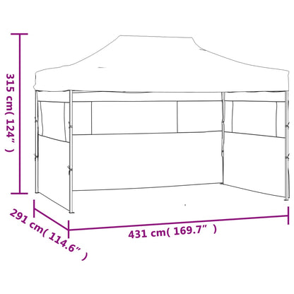 Hopfällbart tält med 3 väggar 3x4,5 m blå