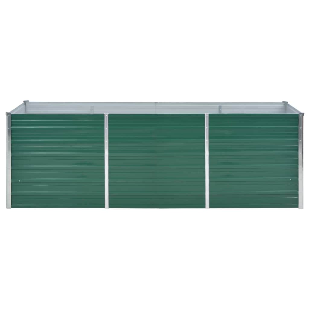 Odlingslåda upphöjd galvaniserat stål 240x80x77 cm grön