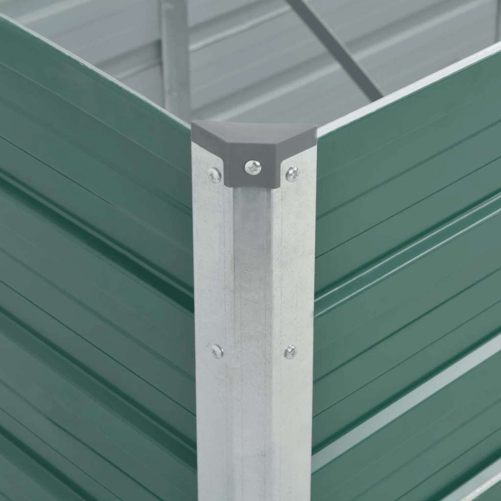 Odlingslåda upphöjd galvaniserat stål 240x80x77 cm grön