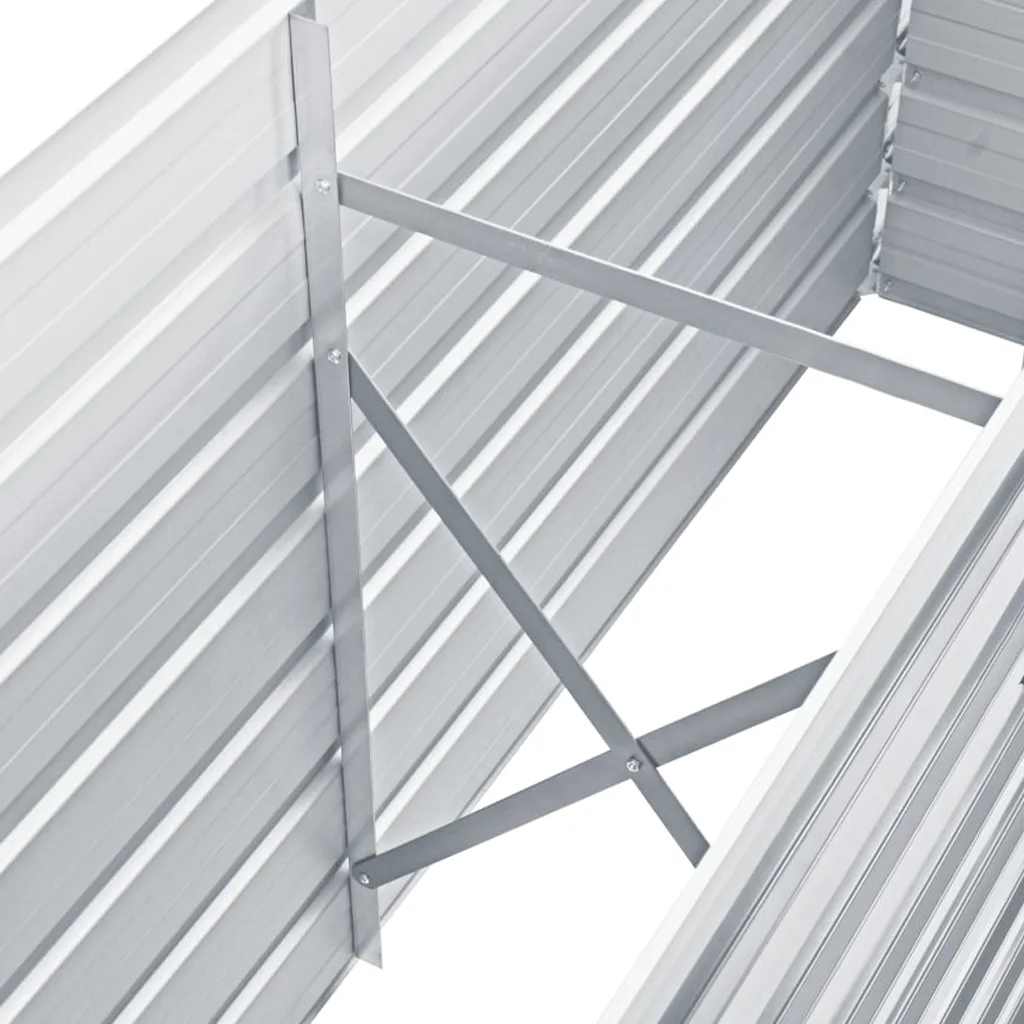 Odlingslåda upphöjd galvaniserat stål 160x40x77 cm grå