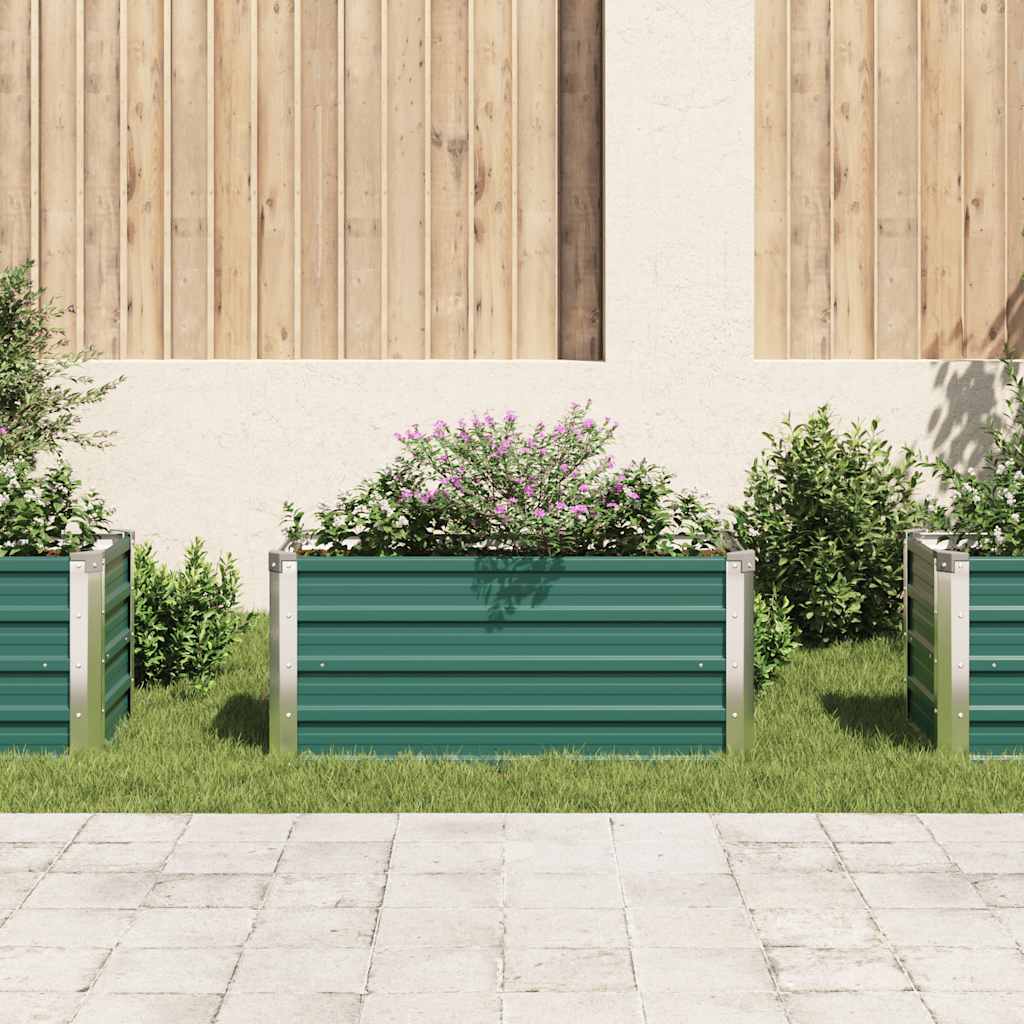 Odlingslåda upphöjd galvaniserat stål 100x40x45 cm grön