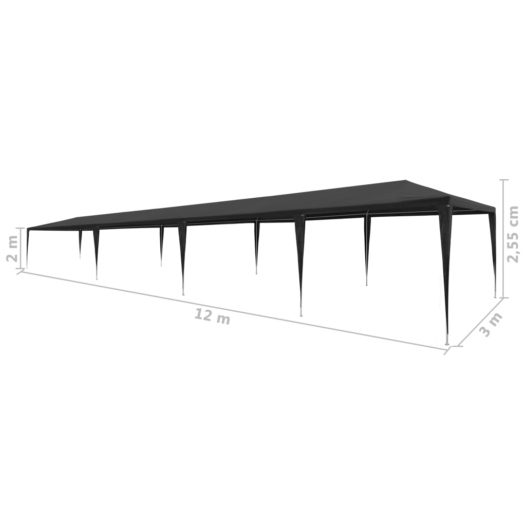 Partytält PE 3x12 m antracit