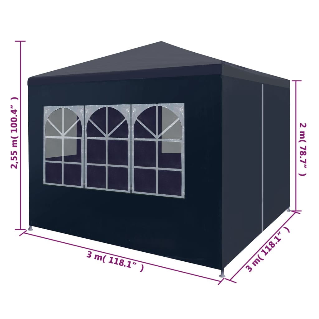 Partytält 3x3 m blå