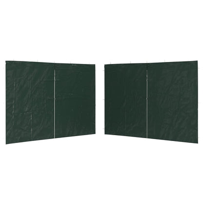 Sidoväggar till partytält 2 st med dragkedja PE grön