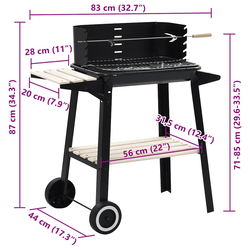 Kolgrill stativ med hjul