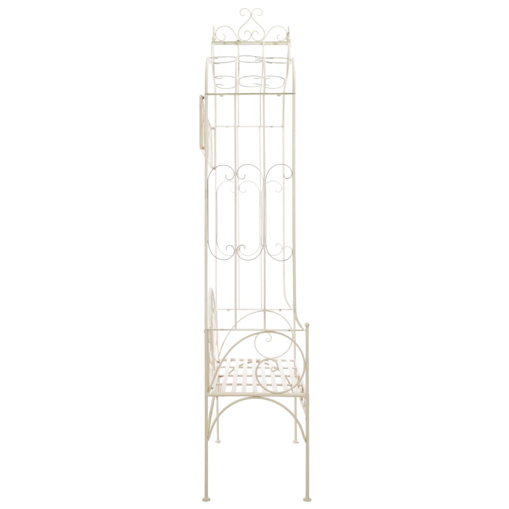 Trädgårdsbänk 122 cm järn antikvit