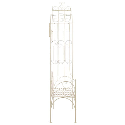 Trädgårdsbänk 122 cm järn antikvit