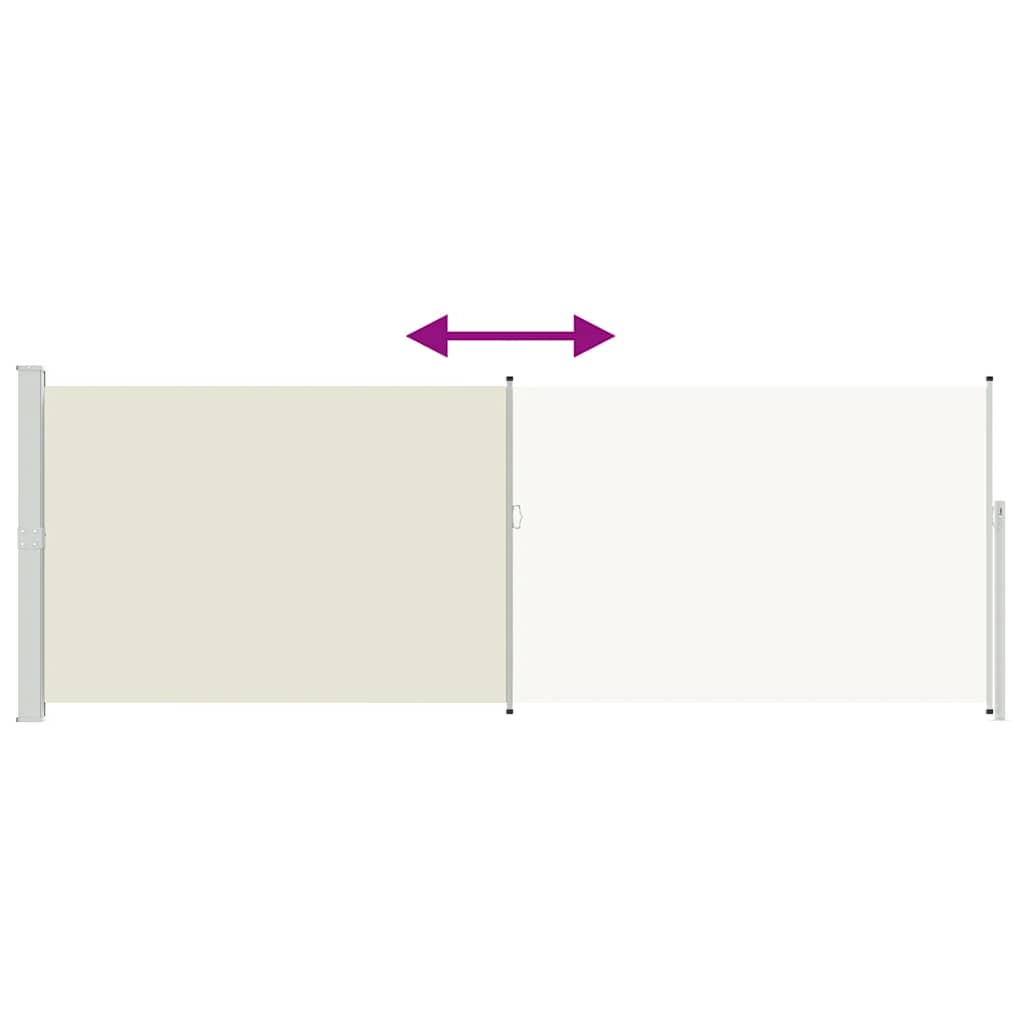 Infällbar sidomarkis 160 x 500 cm gräddvit