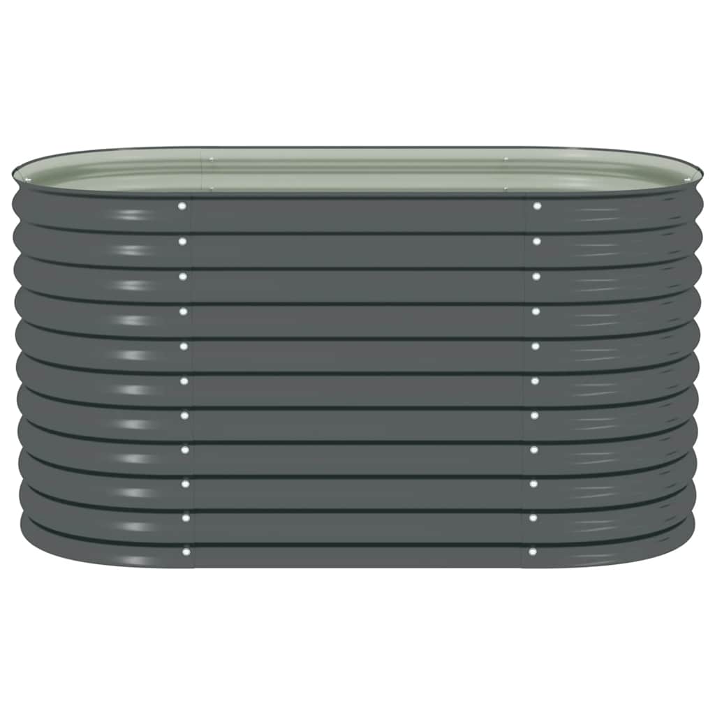 Odlingslåda upphöjd galvaniserat stål 160x80x81 cm grå