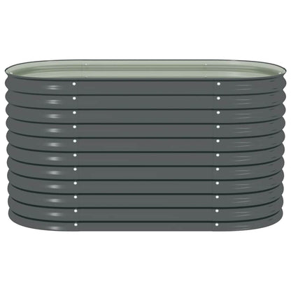 Odlingslåda upphöjd galvaniserat stål 160x80x81 cm grå