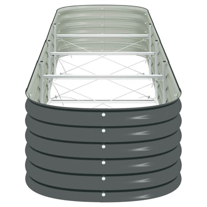 Odlingslåda upphöjd galvaniserat stål 400x80x44 cm grå