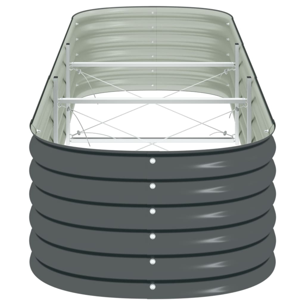 Odlingslåda upphöjd galvaniserat stål 320x80x44 cm grå