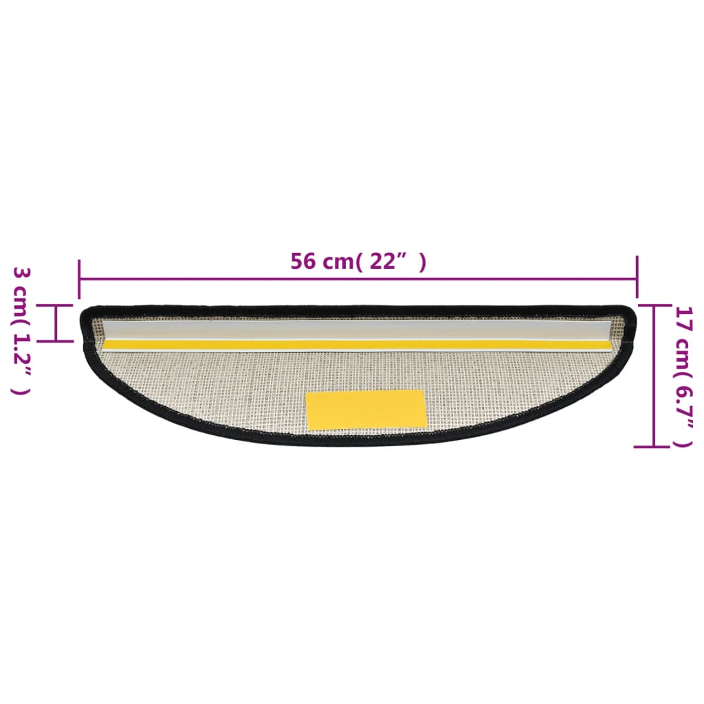 15 st Trappstegsmattor antracit 56x17x3 cm