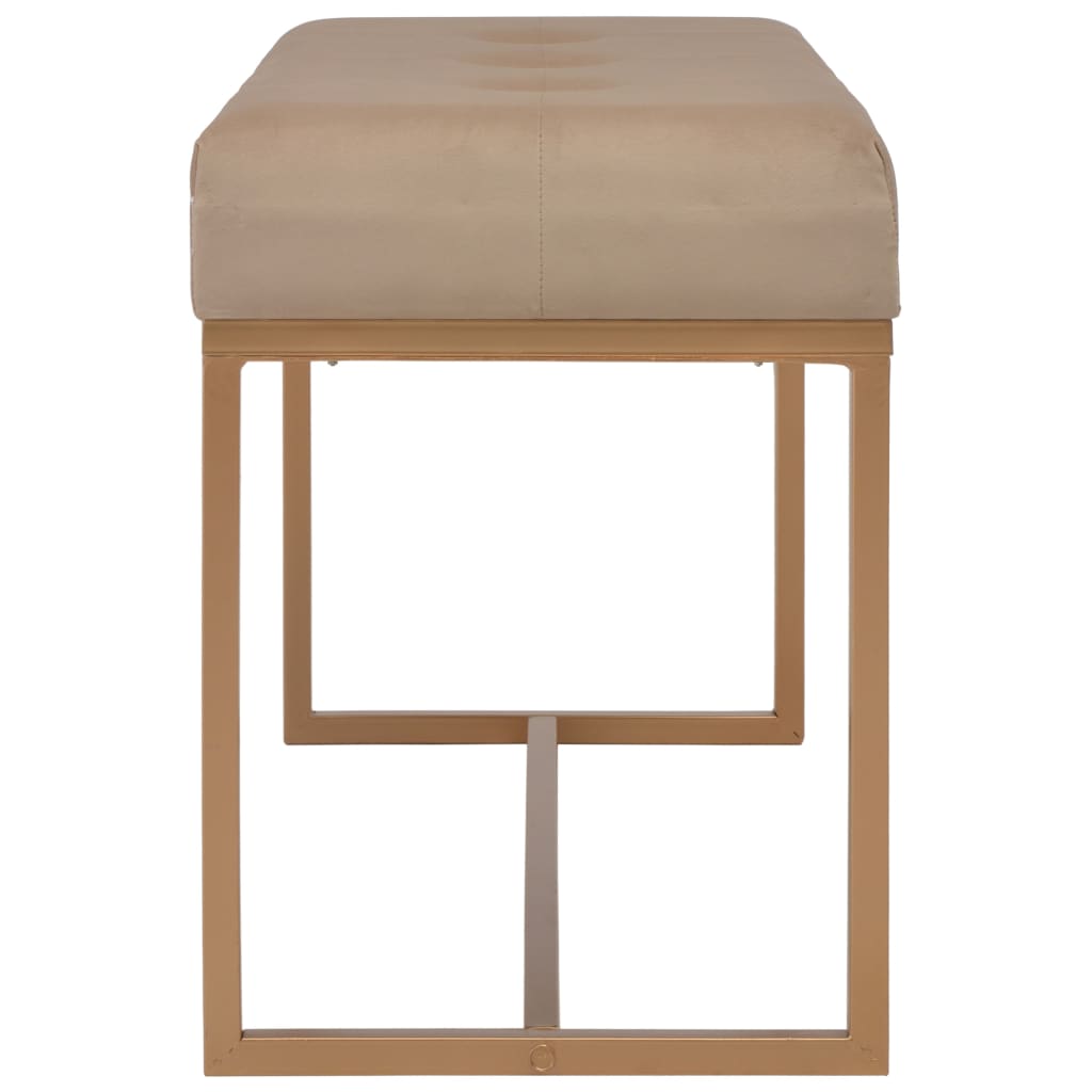 Bänk 80 cm beige sammet