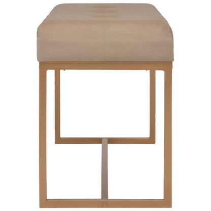 Bänk 80 cm beige sammet