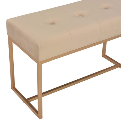 Bänk 80 cm beige sammet