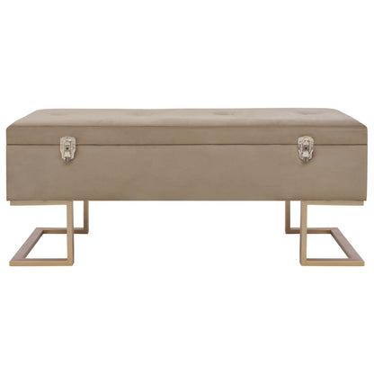 Bänk med förvaringsutrymme 105 cm beige sammet