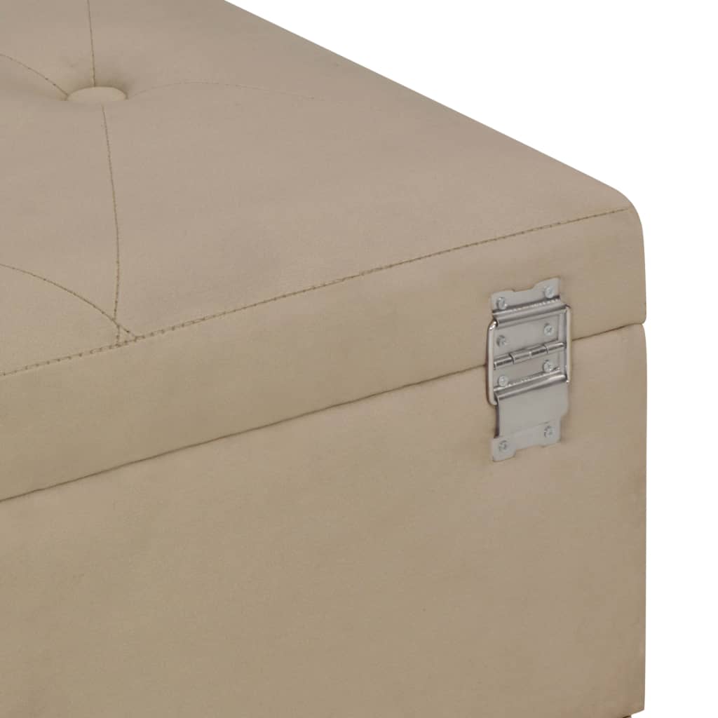 Bänk med förvaringsutrymme 105 cm beige sammet