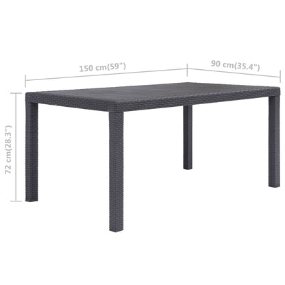 Trädgårdsbord 150x90x72 cm konstrotting brun