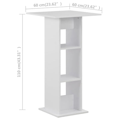 Barbord vit 60x60x110 cm