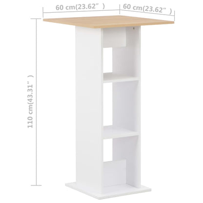 Barbord vit och antracit 60x60x110 cm