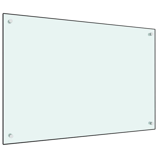 Stänkskydd vit 90x60 cm härdat glas