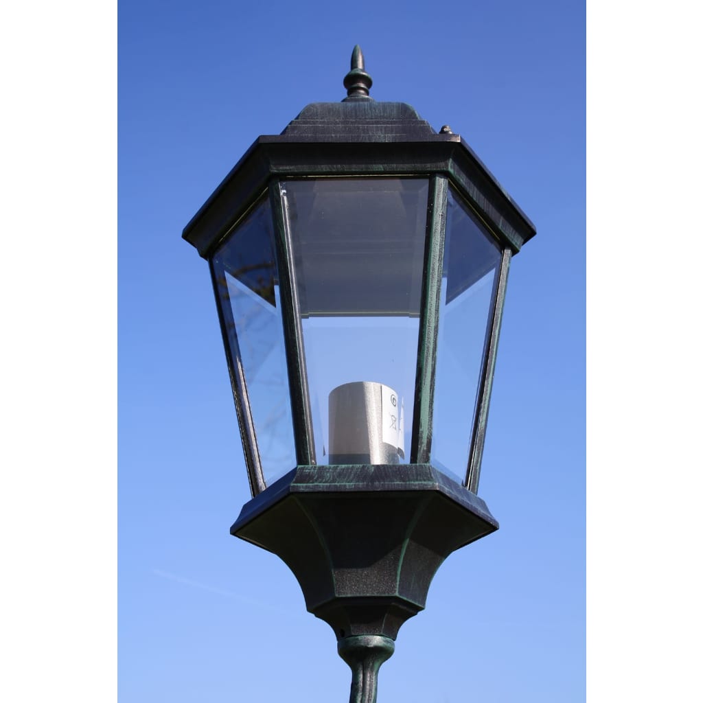 Trädgårdslampa 2 armar 230 cm mörkgrön/svart aluminium