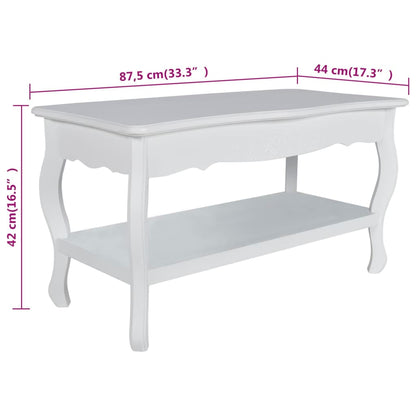 Soffbord med hylla MDF vit