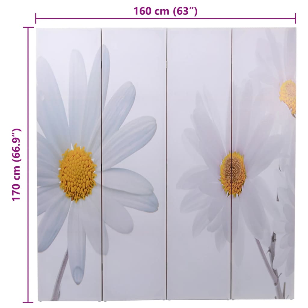 Vikbar rumsavdelare 160x170 cm blomma