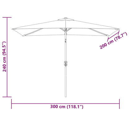 Parasoll 200 x 300 cm grön rektangulär