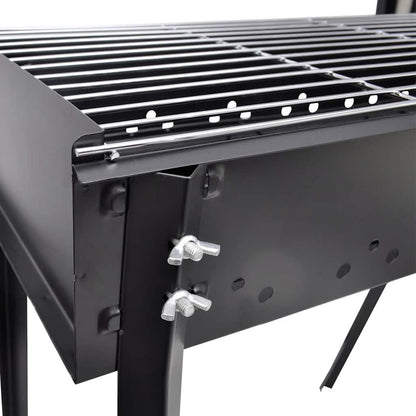 Kolgrill rektangulär svart 75x28 cm