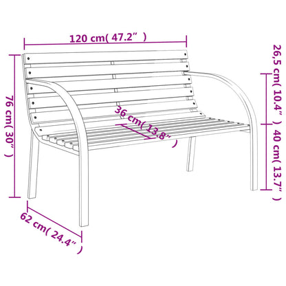 Trädgårdsbänk 120 cm trä och järn