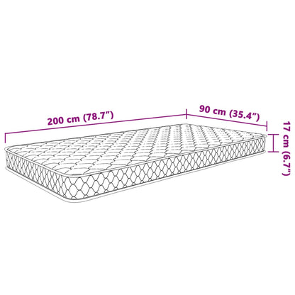 Madrass med memoryskum 200 x 90 x 17 cm