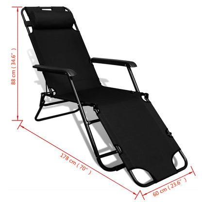 Trädgård Stol Svart tyg