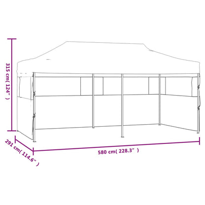 Partytält hopfällbart 3 x 6 m gräddvit