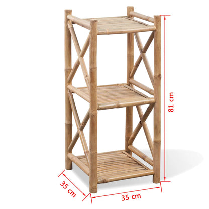 Hylla med 3 nivåer bambu