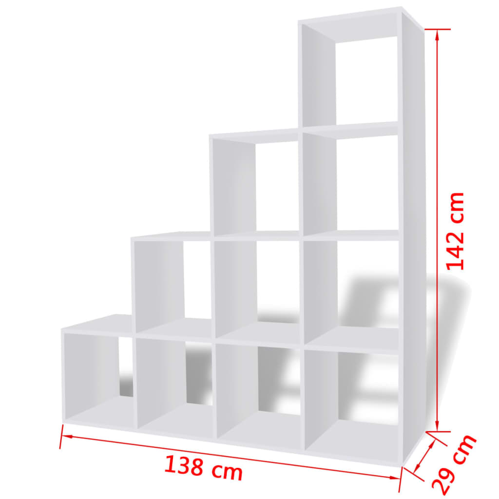 Bokhylla 142 cm vit