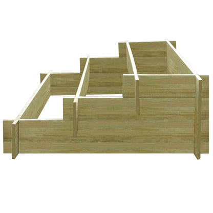 Odlingslåda 3 nivåer 90x90x35 cm impregnerat trä