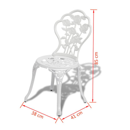 Caféset 3 delar gjuten aluminium vit