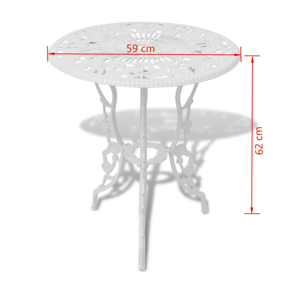 Caféset 3 delar gjuten aluminium vit