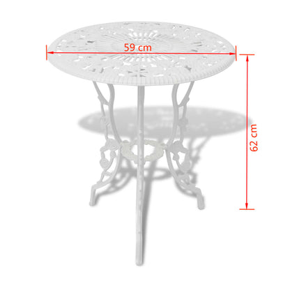 Caféset 3 delar gjuten aluminium vit