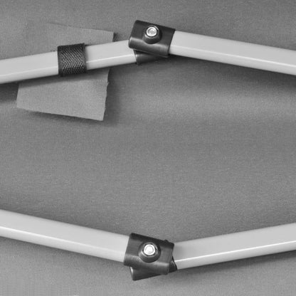 Pop-Up Hopfällbart partytält sexkantigt grå 3,6x3,1 m