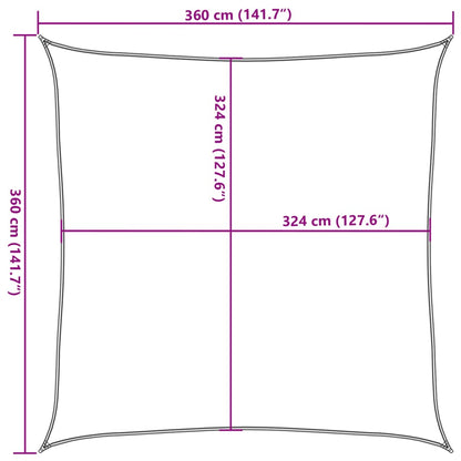 Solskärmssegel HDPE kvadratiskt 3,6 x 3,6 m beige